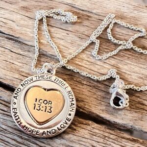 1 Corinthian 13:13 Faith Hope And Love Necklace Faith jewelry Bible quote